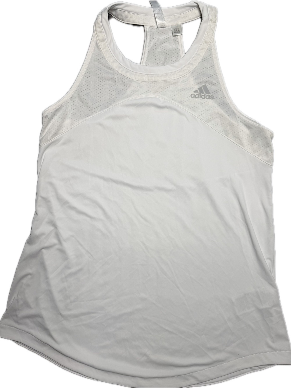 adidas White Racerback Mesh Athletic Tank